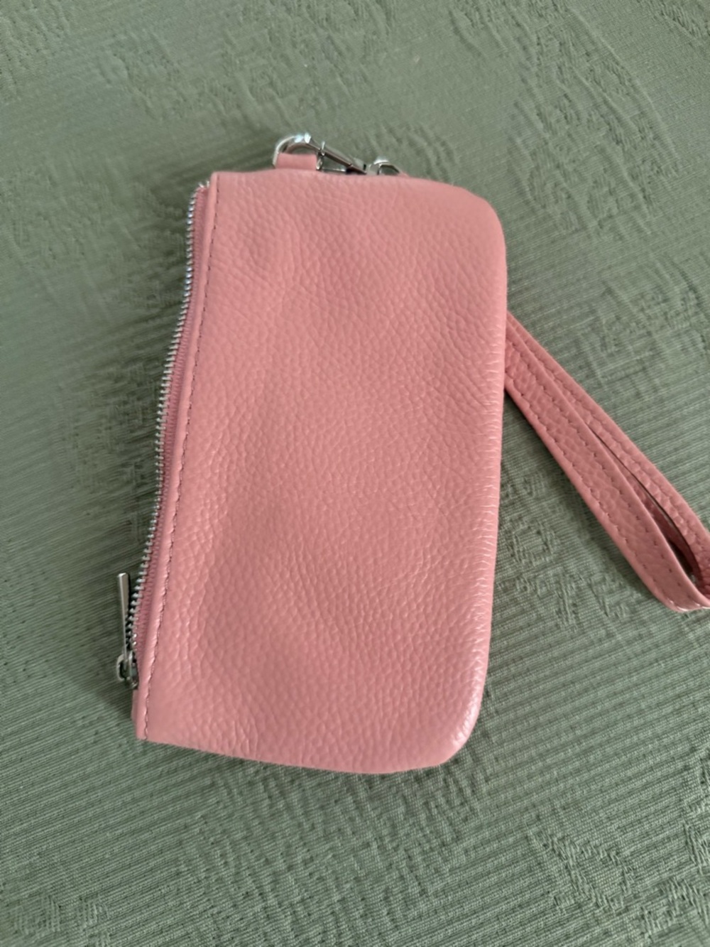 Pink Leather Wristlet Wallet - Women Bags